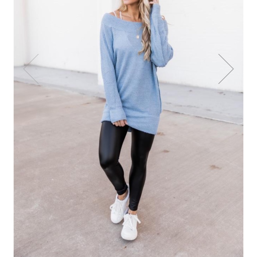 LEAVE IT ALL BEHIND LIGHT BLUE PULLOVER NWT